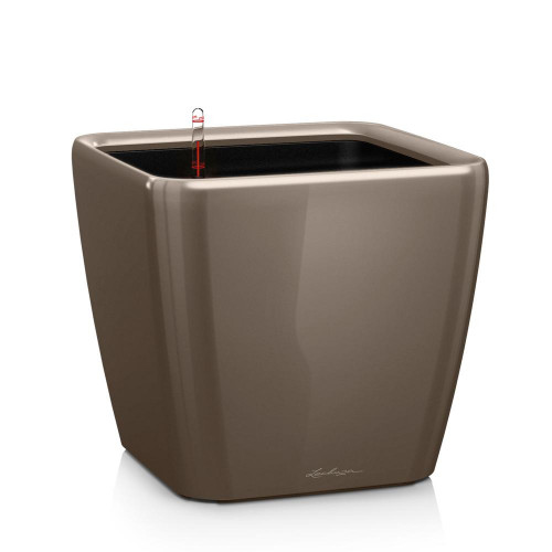 Pot Quadro Premium LS 21 - kit complet, taupe brillant 21 cm - LECHUZA