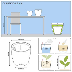 Classico Premium LS 43 - kit complet, anthracite métallisé Ø 43 X 40 - LECHUZA