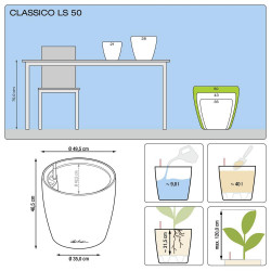 Classico Premium LS 50 - kit complet, anthracite métallisé Ø 50 X 47 - LECHUZA