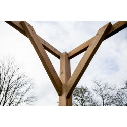 Pergola THONON en bois thermo chauffé sans couverture 8,88 m² - HABRITA