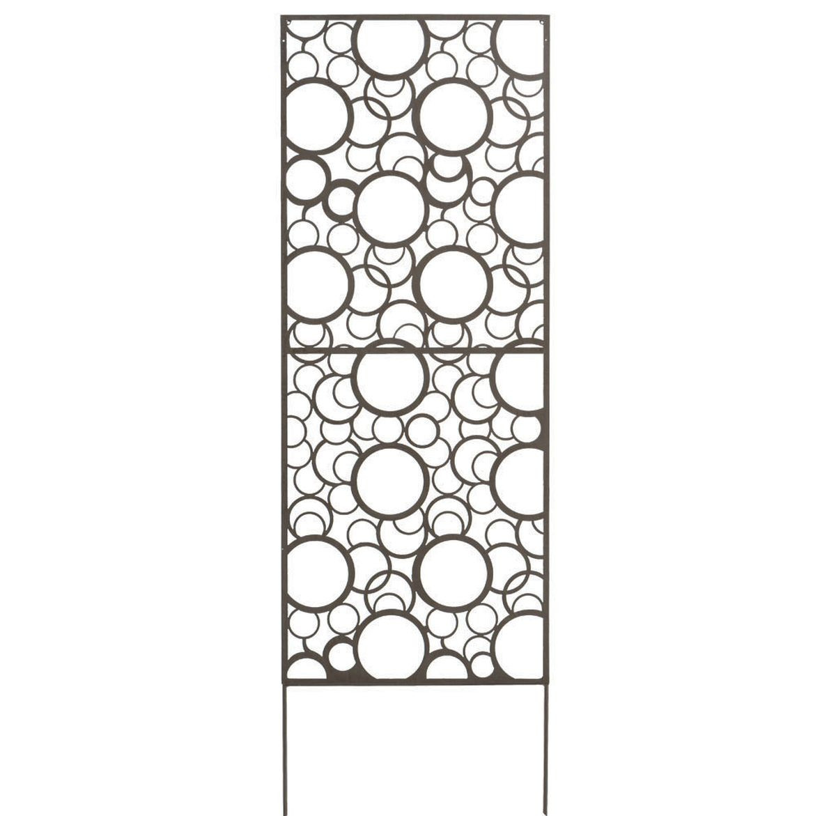 Panneau métal avec motifs décoratifs/Ronds - 0,60 x 1,50 m - Brun vieilli