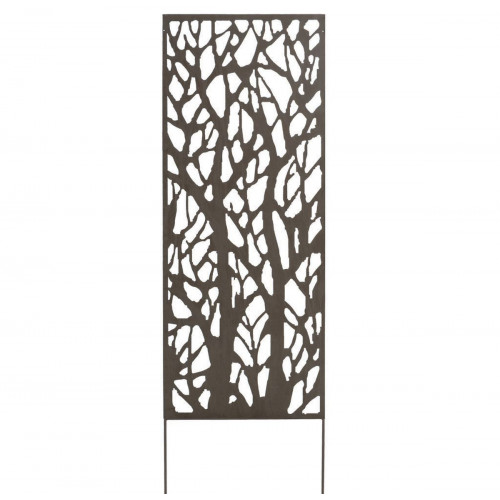 Panneau métal avec motifs décoratifs/Arbres - 0,60 x 1,50 m - Brun vieilli - NORTENE 