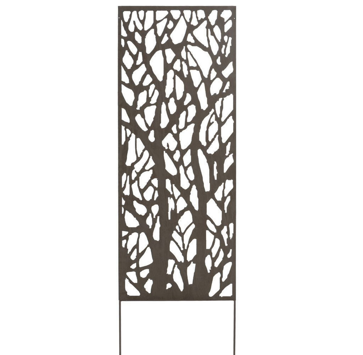 Panneau métal avec motifs décoratifs/Arbres - 0,60 x 1,50 m - Brun vieilli