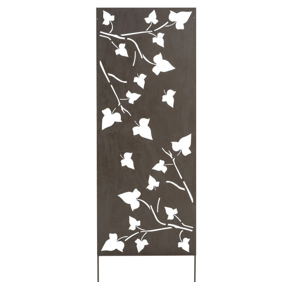 Panneau métal avec motifs décoratifs/Feuilles - 0,60 x 1,50 m - Brun vieilli