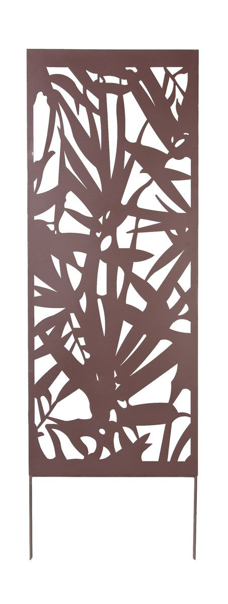 Panneau métal avec motifs décoratifs/Feuillage - 0,60 x 1,50 m - Brun