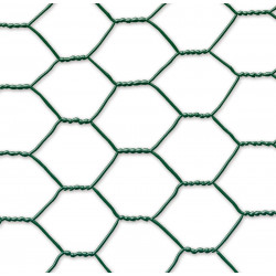 Grillage métal plastifié - 1 x 10 m/19 x 0,7 mm "Galvanex Plast 19" - triple torsion - Vert - NORTENE 