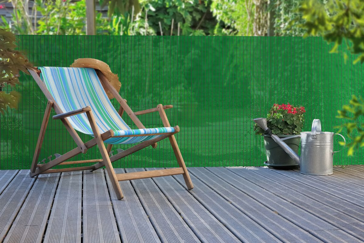 Brise-vue extrudé d'inspiration naturelle "Panama" Vert - 1,20 x 5 m