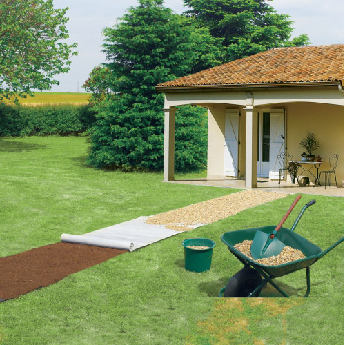 Feutre "Geotex 100" pour allées et terrasses - 1 x 25 m - Polyester 100g/m2 - NORTENE 