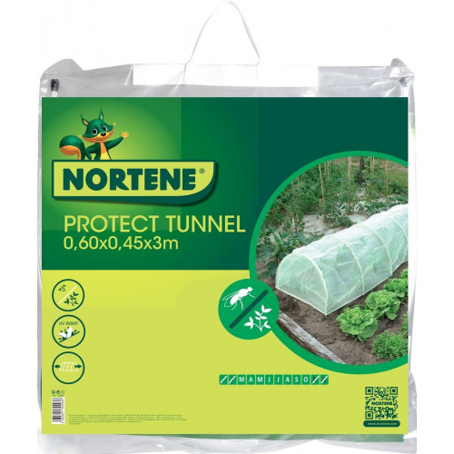 Tunnel accordéon avec filet anti-insectes "Protect Tunnel" - 0,60 x 0,45 x 3 m - NORTENE 