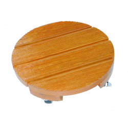 Support à roulettes bois rond "Flora Roll Lasure" - 50 cm de marque NORTENE , référence: J4670300