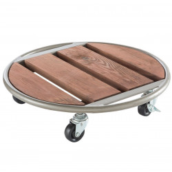 Support à roulettes bois et métal "Flora Roll Metal Wood" - 35 cm de marque NORTENE , référence: J4672000