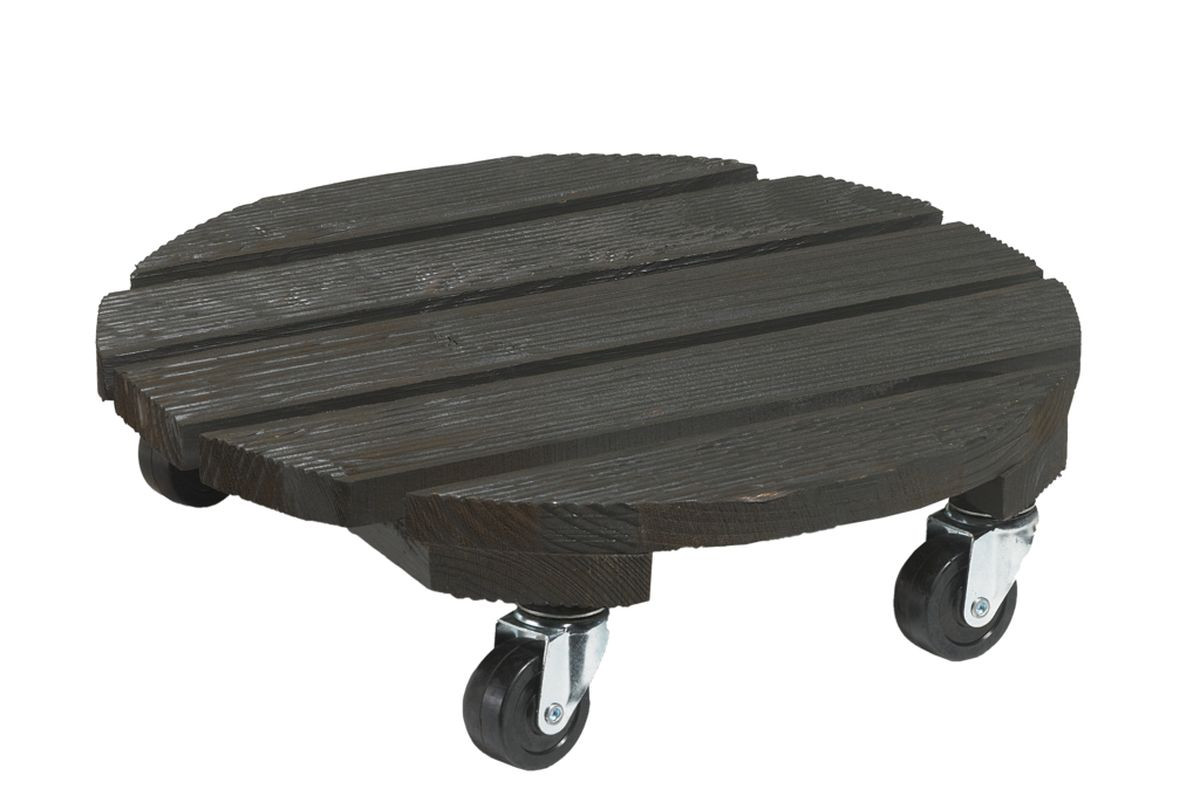 Support à roulettes bois Flora Roll Color - Anthracite - 40 cm