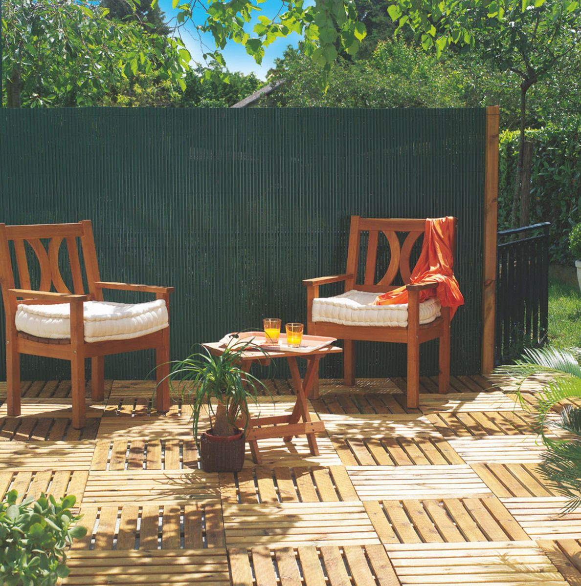 Canisse PVC double face Plasticane 85 % occultant - 1 x 3 m - Vert