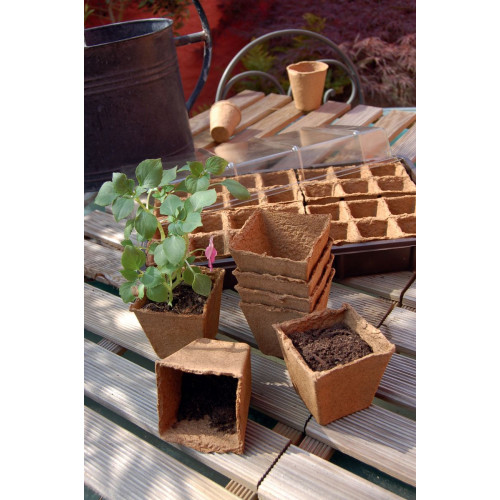 20 pots pour semis "Growing Pots"- 100 % biodégradables - 6 x 6 cm - NORTENE 