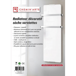 Radiateur seche serviette décoratif design Blanc 1200W - CHEMIN'ARTE