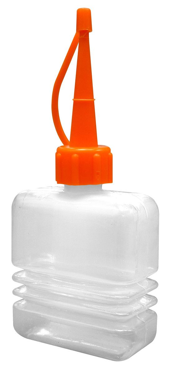 Burette en plastique, corps accordéon, bec plastique 60 ml