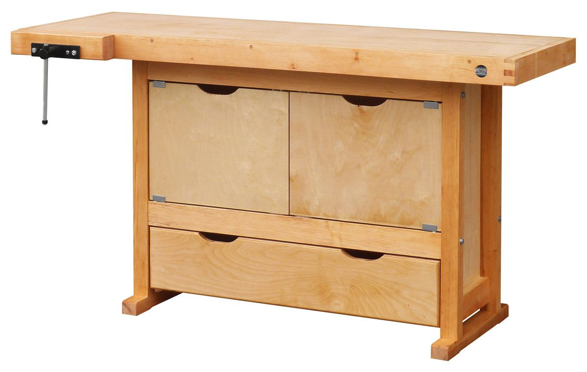 Etabli bois 1 tiroir 2 portes - H 0,82 x l 0,50 x L 1,50 m