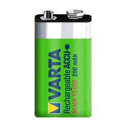 Piles rechargeables - 200 mah / 9 v carte de 1 6f22 - VARTA