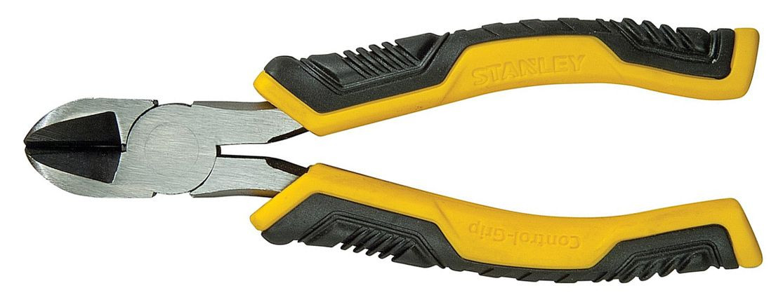 STANLEY STHT0-74362 Pince Coupante Diagonale 150 Mm Jaune/Noir - Outil Pro Mâchoires Acier Trempé