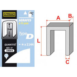 Agrafes T50 - Type D 12 mm 5000 p. - OUTIFRANCE 