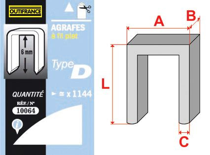 Outifrance Agrafes T50 Type D 12 mm 5000 p. - vue 2