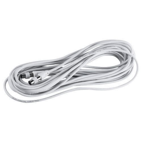 Câble TV 5m - Fiches coaxiales 9,52 mm mâle et femelle + 1 adaptateur mâle/femelle - OUTIFRANCE 