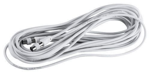 Câble TV 5m - Fiches coaxiales 9,52 mm mâle et femelle + 1 adaptateur mâle/femelle