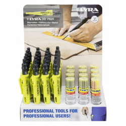 Box de 20 Crayons graphites Lyra Dry Profi + 8 étuis de 12 mines graphite 2B + 4 étuis de 12 mines couleurs - LYRA