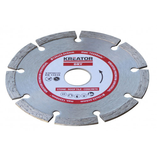 Disque diamant béton, pierre - Alésage 22,2 mm 1 disque 115 mm 1,9 mm - Kreator