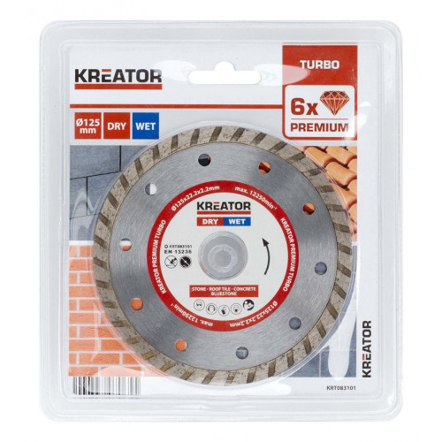 Disque diamant universels turbo - Alésage 22,2 mm 1 disque 125 mm 2,2 mm - Kreator