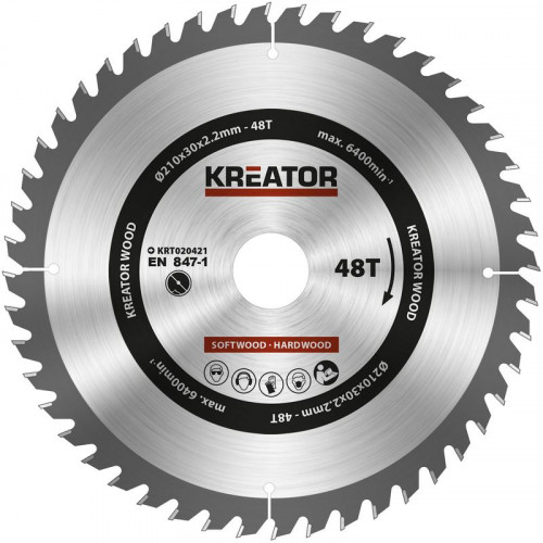 1 lame de scie circulaire 160 mm 2,0 mm 24 dents - alésage 30 mm - Kreator