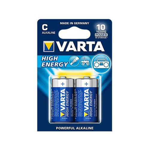 Carte de 2 piles HIGH ENERGY - 1,5 V LR14 / C - VARTA