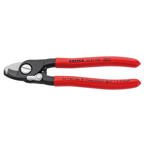 Coupe-cables électriques simple tranchant + dénudeur - 12 mm L 165 mm - KNIPEX