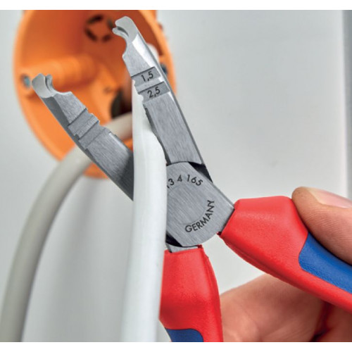 Pince à dégainer et dénuder pour boitiers encastrés - bi-matière - KNIPEX