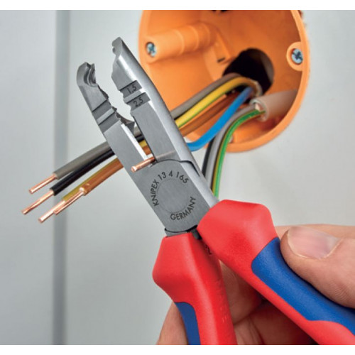 Pince à dégainer et dénuder pour boitiers encastrés - bi-matière - KNIPEX