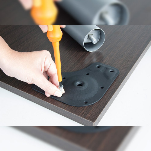 Kit de 4 pieds réglables pour table D. 60 x 710 mm en acier peint nickel satiné - EMUCA