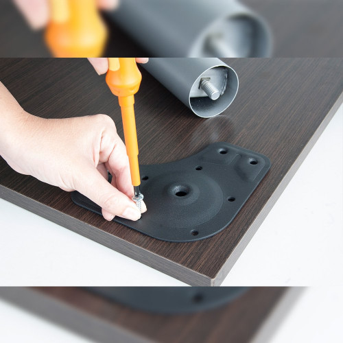 Kit de 4 pieds réglables pour table D. 60 x 830 mm en acier peint aluminium - EMUCA