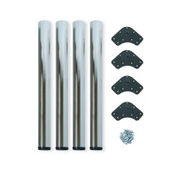 Kit de 4 pieds réglables pour table D. 60 x 830 mm en acier peint nickel satiné de marque EMUCA, référence: B4854600