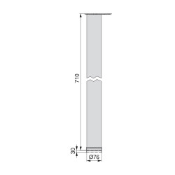 Pied réglable pour table D. 80 x 710 mm en acier chromé - EMUCA