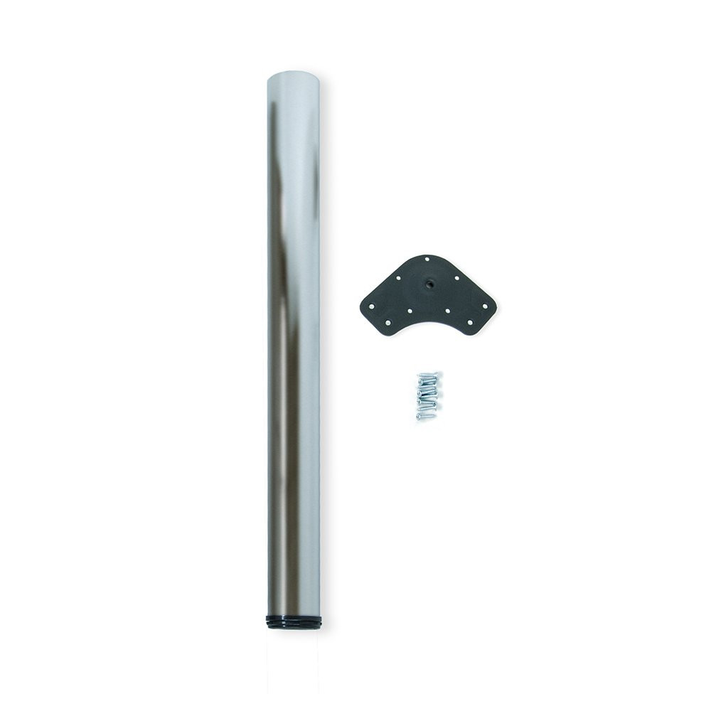Pied réglable pour table D. 80 x 870 mm en acier nickel satiné