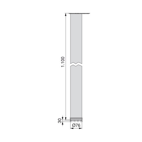 Pied réglable pour table D. 80 x 1.100 mm en acier nickel satiné - EMUCA