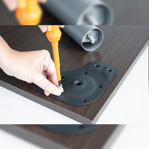 Pied réglable pour table D. 80 x 1.100 mm en acier nickel satiné - EMUCA