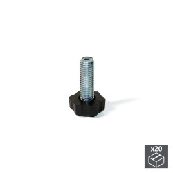 Lot de 20 Vérins hexagonale M8 pour pied de meuble à réglage extérieur H 38 mm - EMUCA