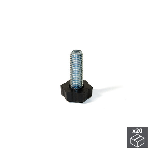 Lot de 20 Vérins hexagonale M8 pour pied de meuble à réglage extérieur H 38 mm - EMUCA