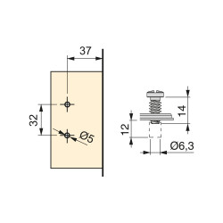 Lot de 20 charnières coudées pour montage en applique X91 avec fermeture amortie et embases Eurovis avec réglage excentrique - EMUCA