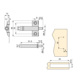 Lot de 10 pistons amortisseurs pour portes Minidamp2 - EMUCA