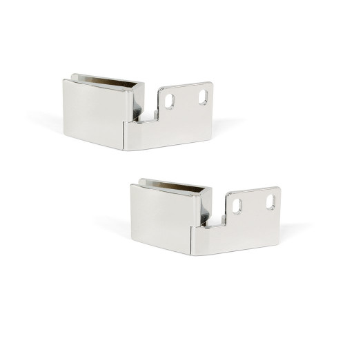 Lot de 2 charnières pour portes rentrantes en verre finition chromée - EMUCA