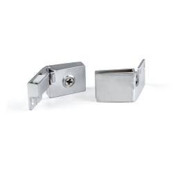 Lot de 2 charnières pour portes rentrantes en verre finition chromée mat de marque EMUCA, référence: B4865300