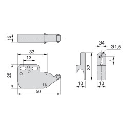 Lot de 10 fermetures Fast Latch pour meubles - EMUCA