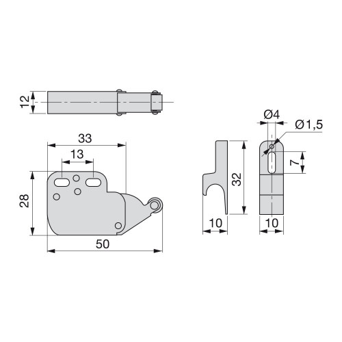 Lot de 10 fermetures Fast Latch pour meubles - EMUCA